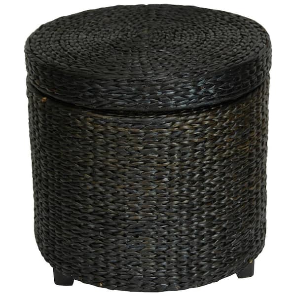 Red Lantern Black Storage Ottoman