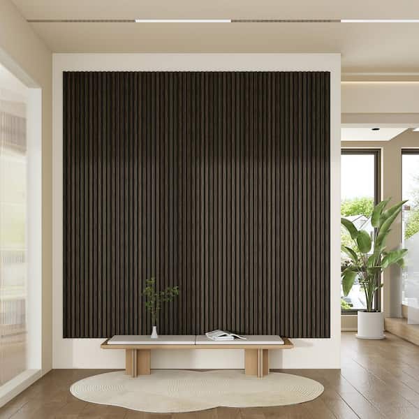 Lirago 23.6 in. x 23.6 in. Walnut Wood Soundproofing Wall Decal
