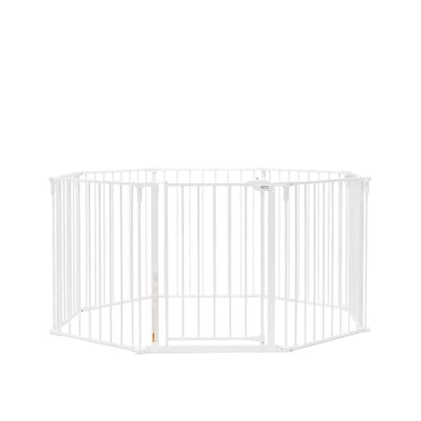 192 in. 2-in-1 Super Wide Baby Gate and Play Yard, White