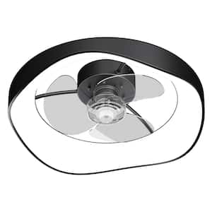 13.39 in. Black Simple Luxury Modern Style LED Recessed Ceiling Fan Light