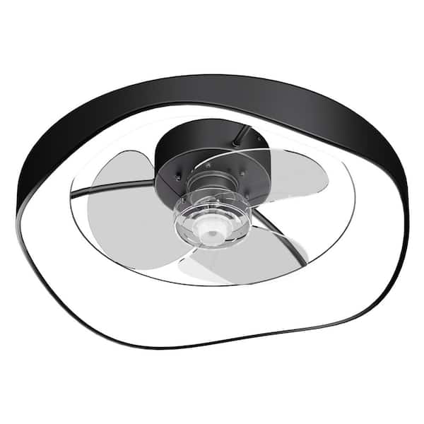 Tivleed 13.39 in. Black Simple Luxury Modern Style LED Recessed Ceiling Fan Light