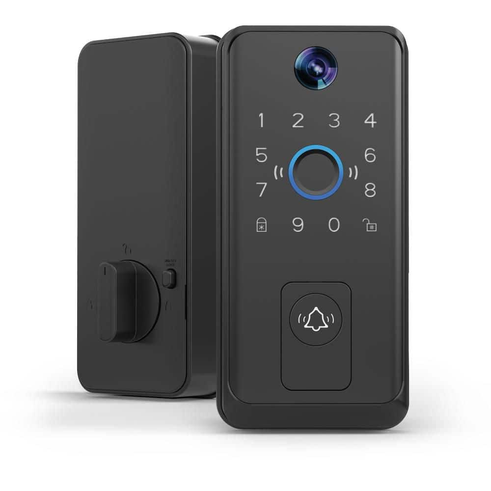 Black Single-Cylinder Smart Lock Wi-Fi Thumbturn Deadbolt with Video, Finger Print, Keypad, App, & 2-Way Audio (4-Pack) price history on PriceWatchPro