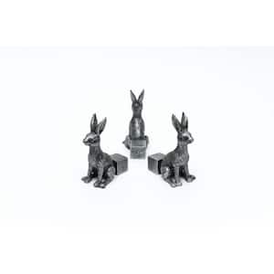 Potty Feet Silver Brushed Hare (Set of 3)