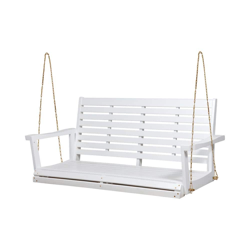 2-Person White Hammock Swing Chair with Stand for Indoor Outdoor Acacia Wood for Patio and Balcony price history on PriceWatchPro