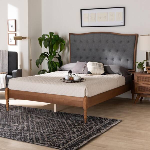 Baxton Studio Randalin Gray Wood Frame Queen Platform Bed