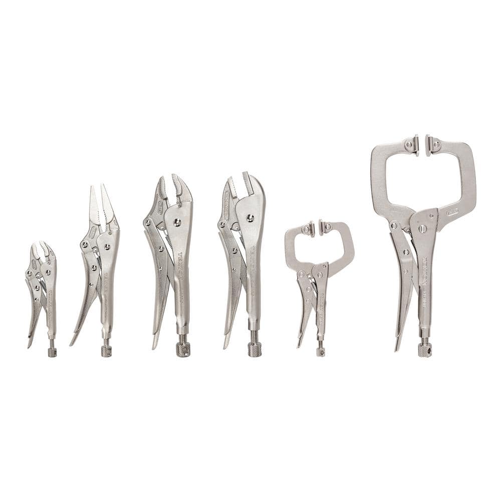TEKTON 6-Piece Swivel C-Clamp and Locking Pliers Set PLK99906