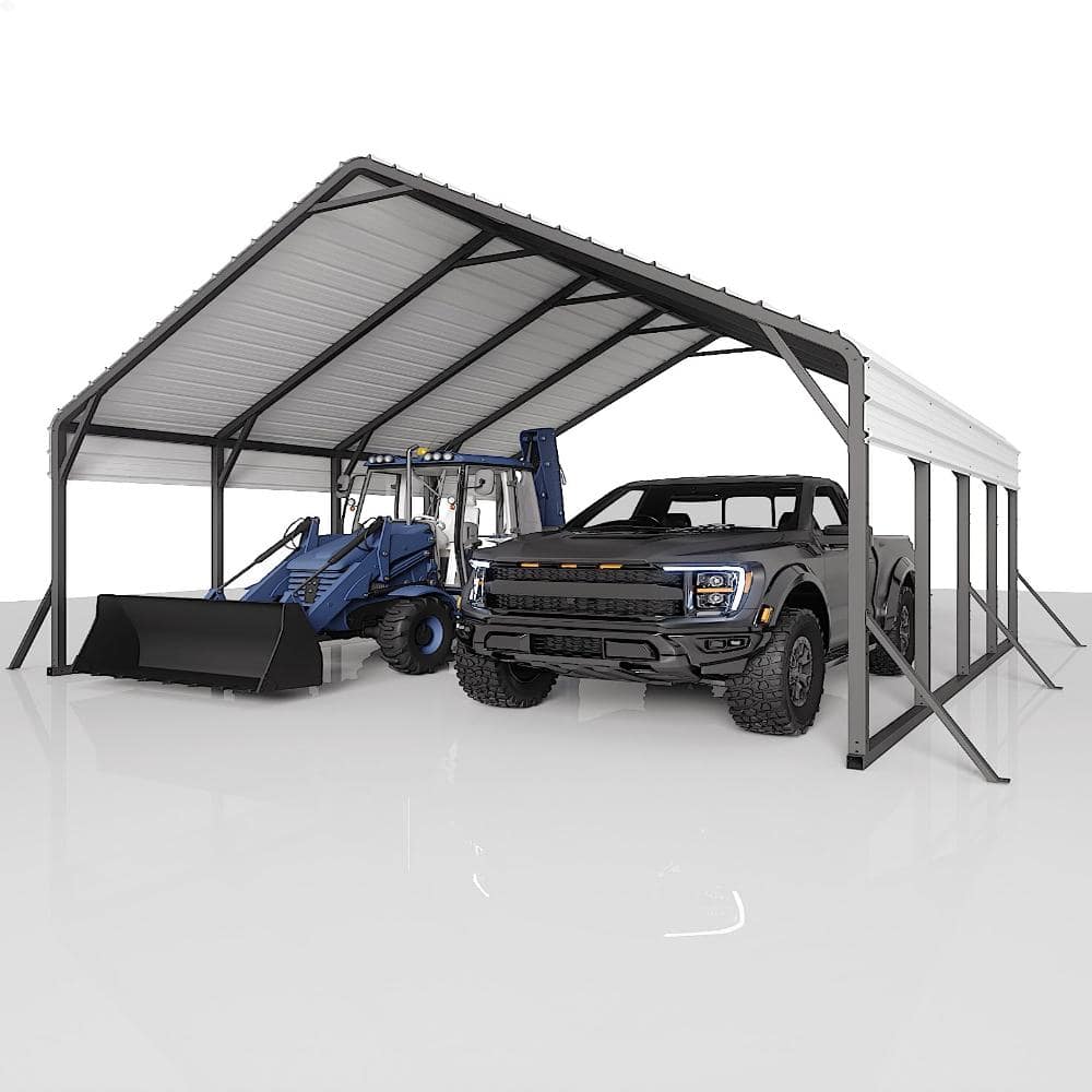 homfan 20'x20'x13' Metal Carport for 2 Cars, Heavy Duty Reinforced