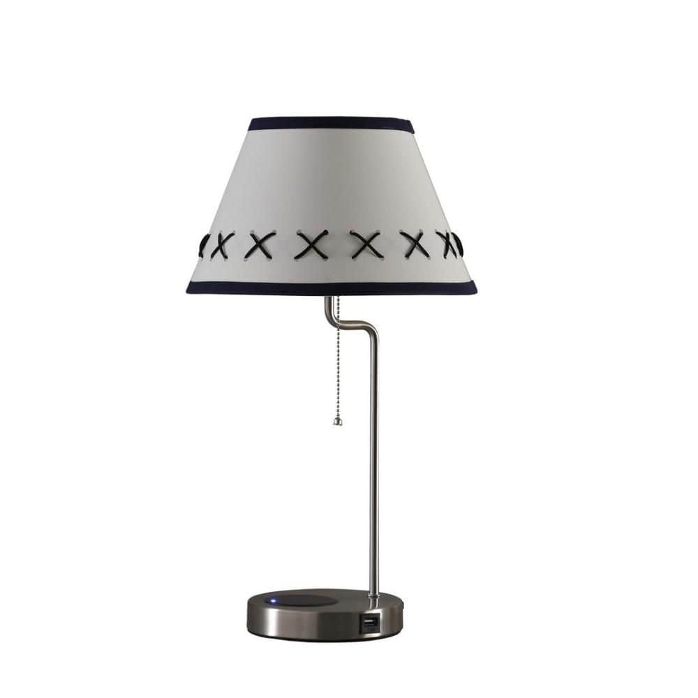 20 in. Silver Modern Craft Table Lamp with Wireless Charging and USB Port, Functional Lighting for Office and Bedroom price history on PriceWatchPro