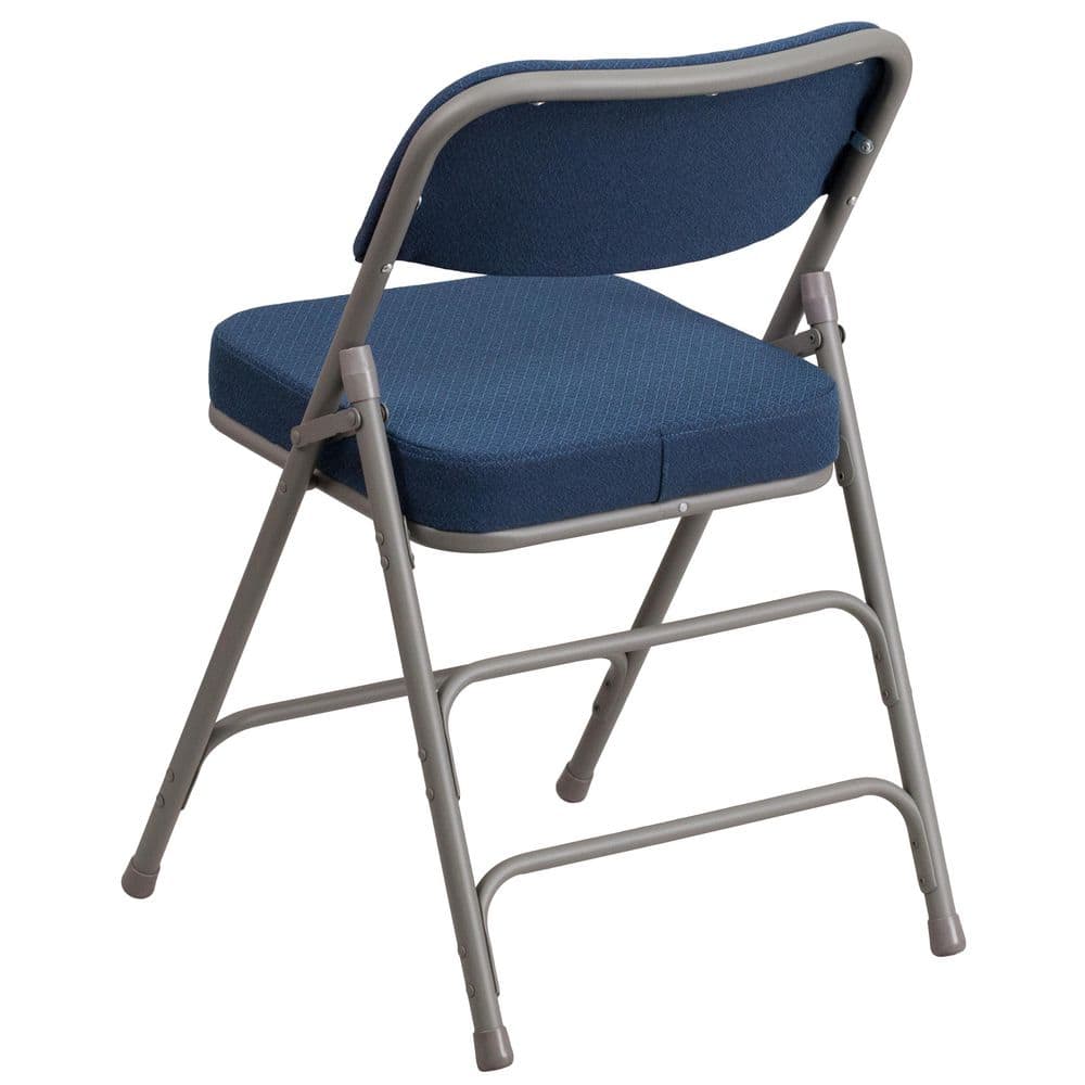 Navy Luxe Padded Metal Folding Chair for Events and Home Use