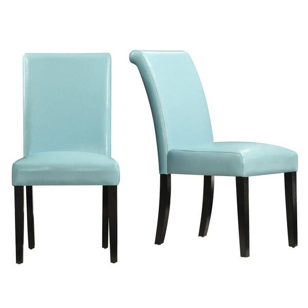 HomeSullivan Fairfield Sky Faux Leather Dining Chair (Set of 2)
