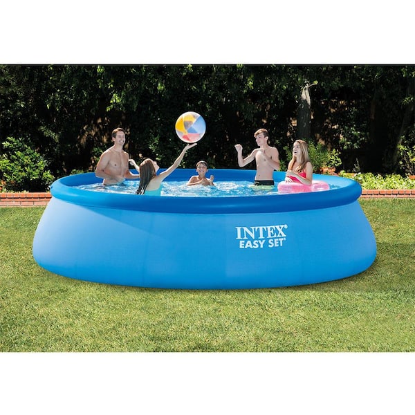 pen Hardheid Verklaring Intex Easy Set 15 ft. Round x 42 in. Deep Inflatable Pool with 1,000 GPH  Filter Pump 26165EH - The Home Depot