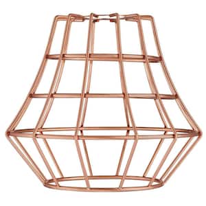 6-1/2 in. Brushed Copper Angled Cage Shade with 2-1/4 in. Fitter and 7-5/8 in. Width