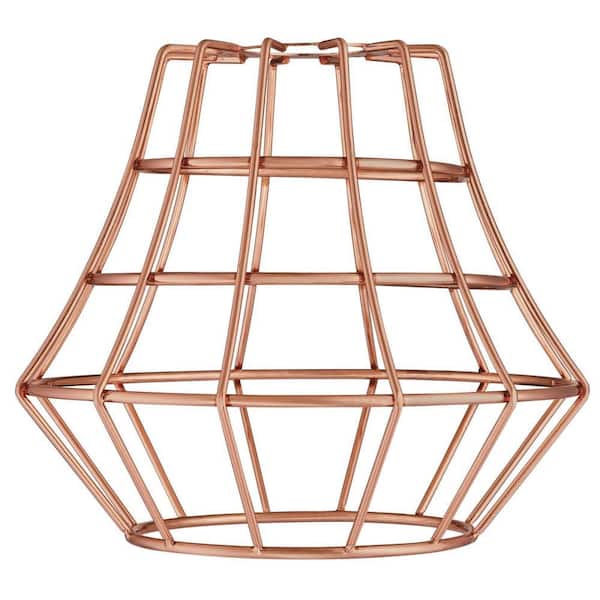 Westinghouse 6-1/2 in. Brushed Copper Angled Cage Shade with 2-1/4 in. Fitter and 7-5/8 in. Width