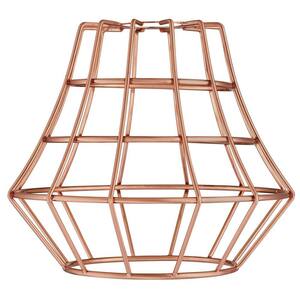 6-1/2 in. Brushed Copper Angled Cage Shade with 2-1/4 in. Fitter and 7-5/8 in. Width
