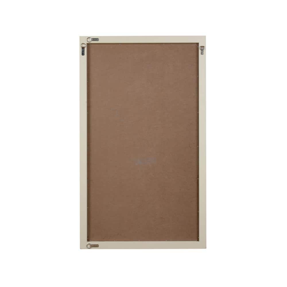 Hand-Painted Black and White Wood Rectangular Mirror