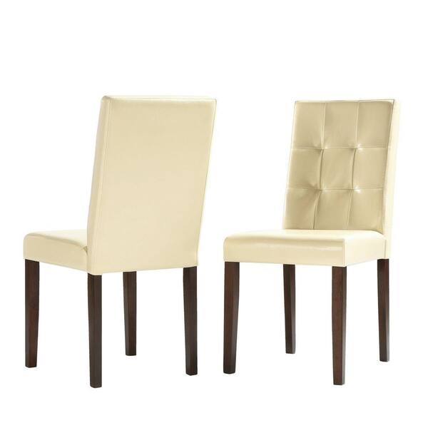 HomeSullivan Braemar Faux Leather Dining Chair in Ivory