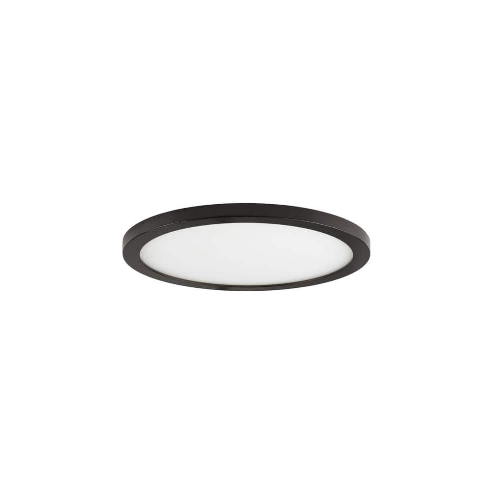 Bronze Edge-Lit LED Round Flush Mount for Indoor/Outdoor Use