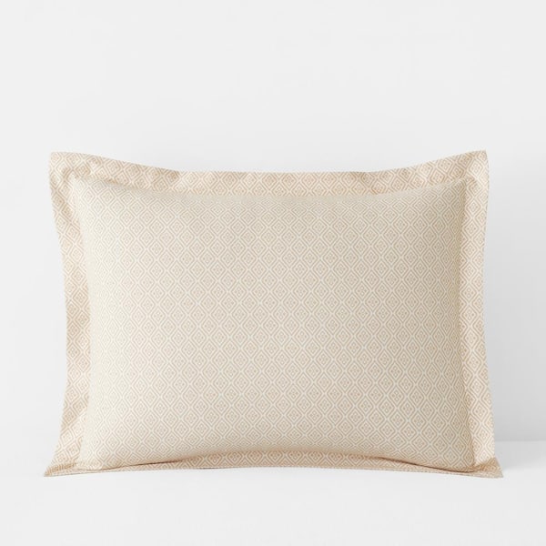 The Company Store Company Cotton Clemencia Geometric Peach Blossom Cotton Percale Standard Sham
