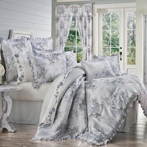Estelle 4-Piece Blue Polyester California King Comforter Set