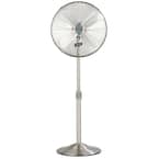 Adjustable-Height 48.5 in. Metal Oscillating Pedestal Fan 3 Wind Speed with 4 Blades Sliver