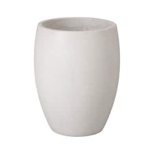 17 in. x 21 in. H Terrazzo White Ceramic Round Planter