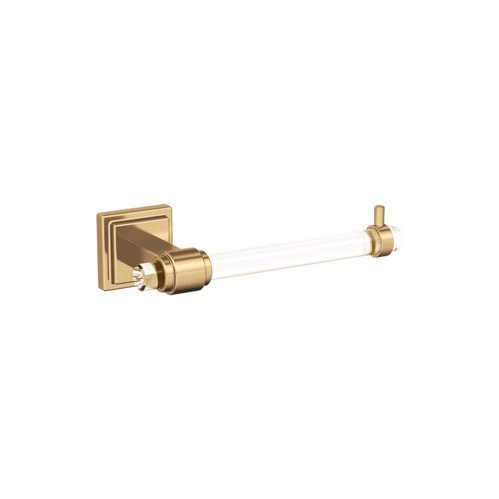 Glacio Clear and Champagne Bronze Single Post Toilet Paper Holder