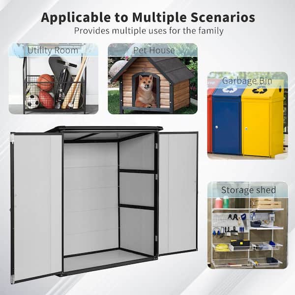 Storhaus 5 ft. W x 3 ft. D White Storage Plastic Shed Waterproof