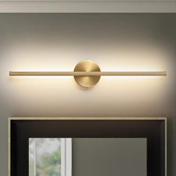 Rennnsan Aidan 1-Light Gold Linear Dimmable LED Wall Sconce