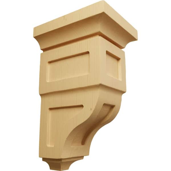 Ekena Millwork 4 in. x 8 in. x 4-3/4 in. Alder Small Reyes Wood Corbel