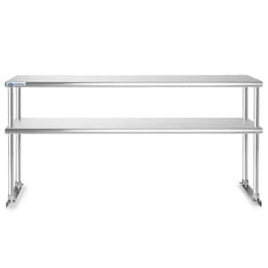72 x 12 in. Stainless Steel 2-Tier Overshelf for Kitchen Utility Table