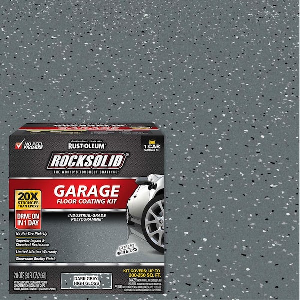 Rust-Oleum RockSolid 90 oz. Dark Gray Polycuramine 1 Car Garage Floor Kit (2-Pack)