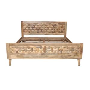 Shelly Light Brown / Honey King Bed with Slat Headboard