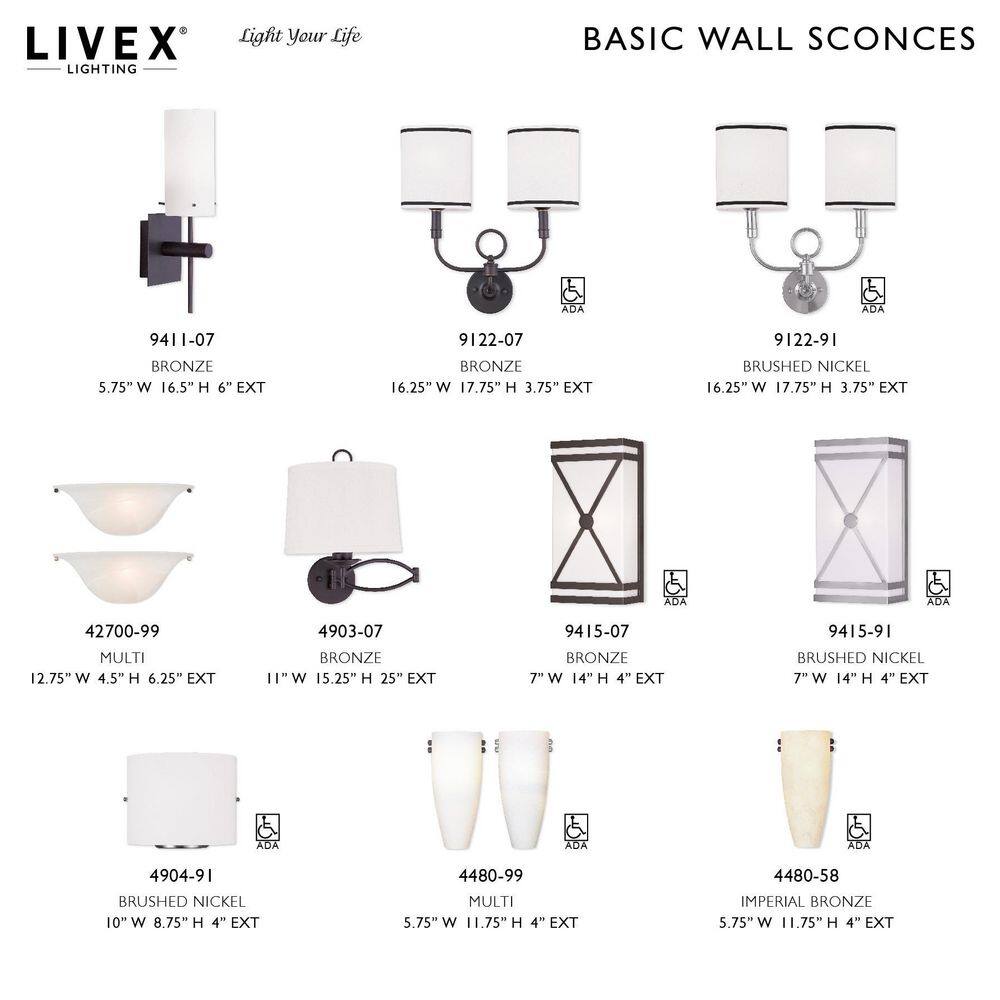 Coronado Bronze & Brushed Nickel Dimmable Wall Sconce with Satin White Glass
