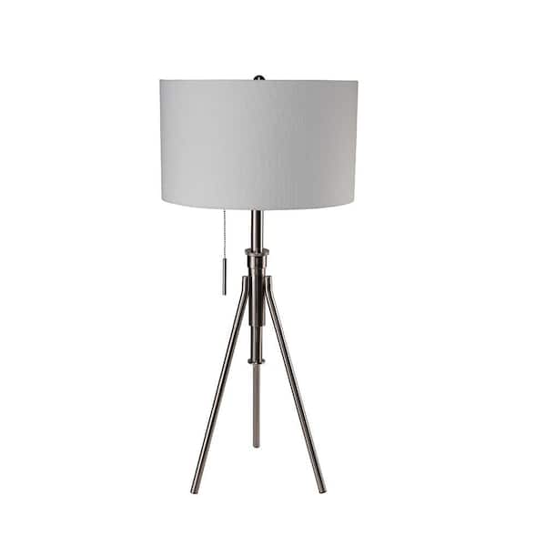 Jushua 37 in. H 1-Light Adjustable Tripod Table Lamp, Task & Reading, Silver