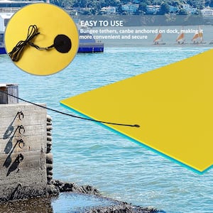 15 ft. x 6 ft. Yellow Floating Mat, Eco-Friendly Foam 3-Layers Suitable for Lakes, Seaside Multi-Person Water Leisure