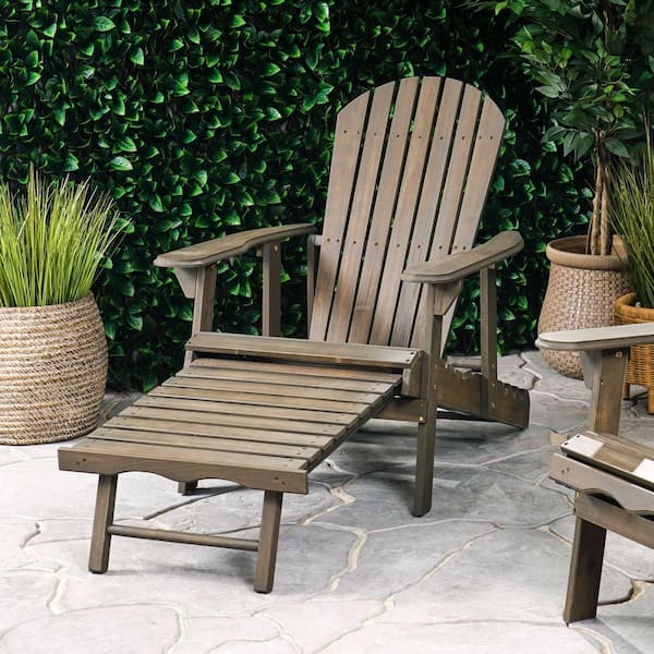 Hayle Grey Reclining Wood Outdoor Patio Adirondack Chair