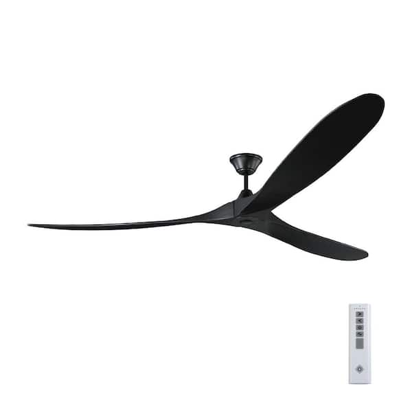 Generation Lighting Maverick Super Max 88 in. Modern Indoor/Outdoor Matte Black Ceiling Fan with Matte Black Blades and Remote Control