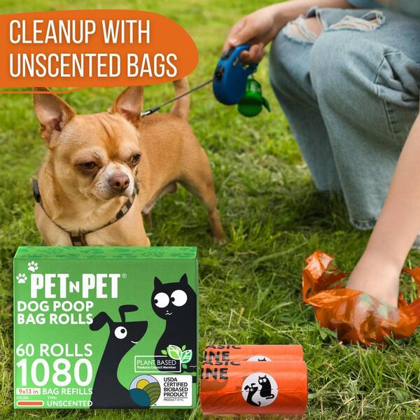 270 Compostable Dog Poop Bags - Leak Proof, Unscented, 9x13 Inches, 12 Rolls With Dispenser
