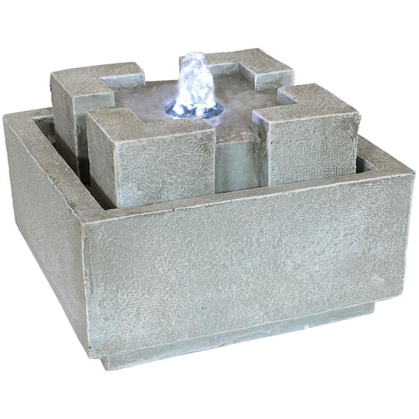 Sunnydaze Decor 7 in. Square Dynasty Bubbling Indoor Tabletop Fountain