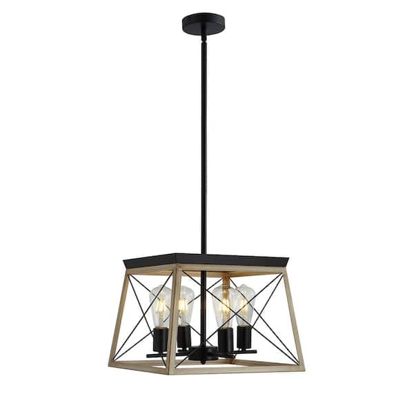 aiwen 4-Light Farmhouse Vintage Chandelier Kitchen Rustic Pendant Light Fixture