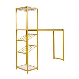 Marble Top/Gold Frame Bar Cabinet