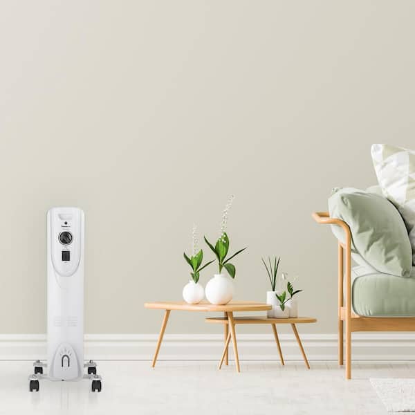 HEATTEC オイルヒーター Le Verre ホワイト VISIONAIR 600/900/1500-Watts White Electric Oil-Filled Heater