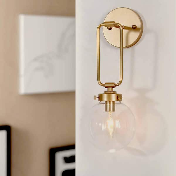 Modern Clear Globe Glass Shade Light Indoor Wall Sconce Lamp Fixture Wall Lamp