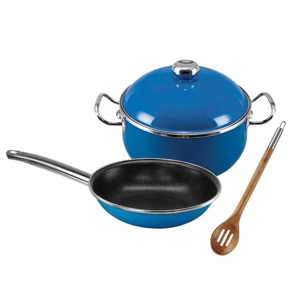 VITA 4-Piece Enamel on Steel Cookware Set in Blue
