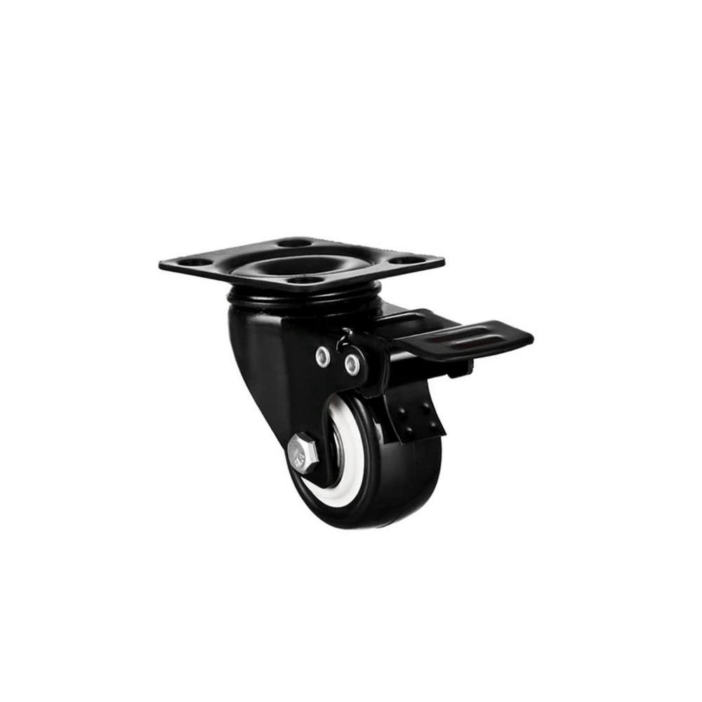 2" Black Heavy-Duty Industrial Caster Wheels Set of 8