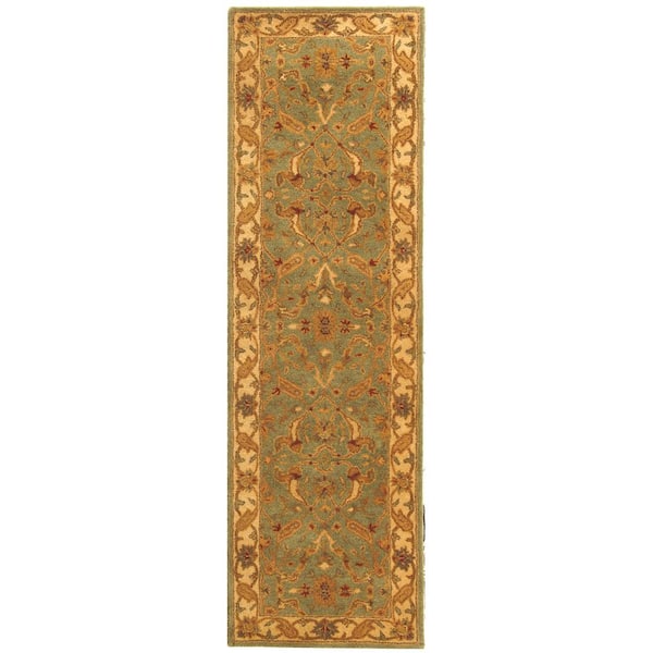 SAFAVIEH Antiquity Teal/Beige 2 ft. x 10 ft. Border Runner Rug