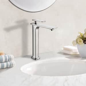 12 in. H Commercial Single Handle Single Hole Bathroom Faucet in Brushed Nickel