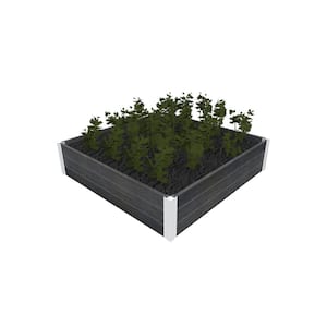 Urbana 48"L x 48"W x 11"H Vinyl Raised Garden Bed, Slate Gray, VT17600