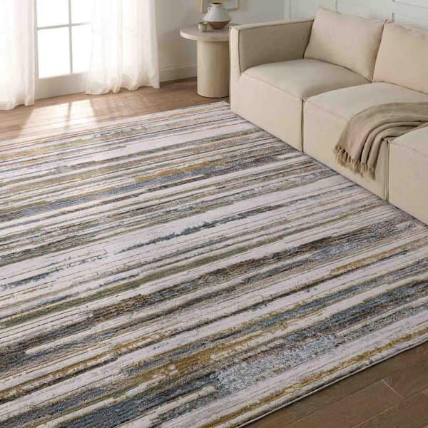 Fioro Multicolor/Cream 6 ft. 7 in. x 9 ft. 6 in. Stripes Indoor Area Rug