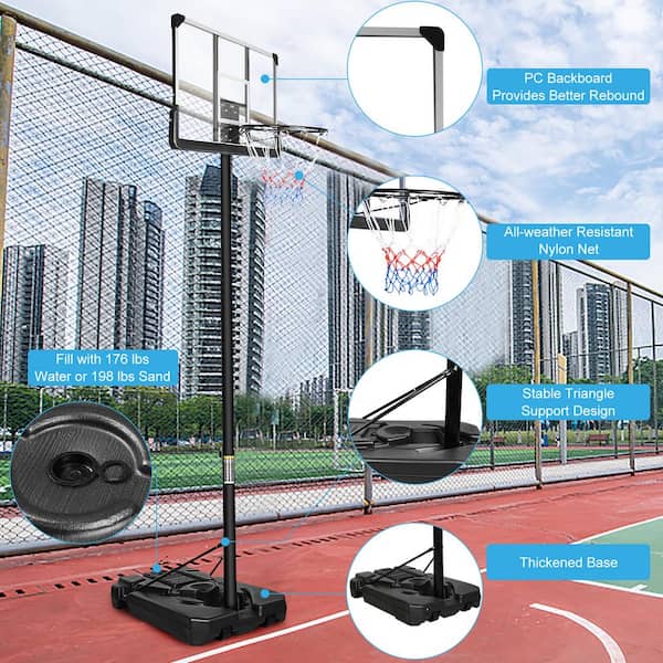 iFanze Basketball Hoop, 4.4-10ft Height Adjustable Portable Basketball